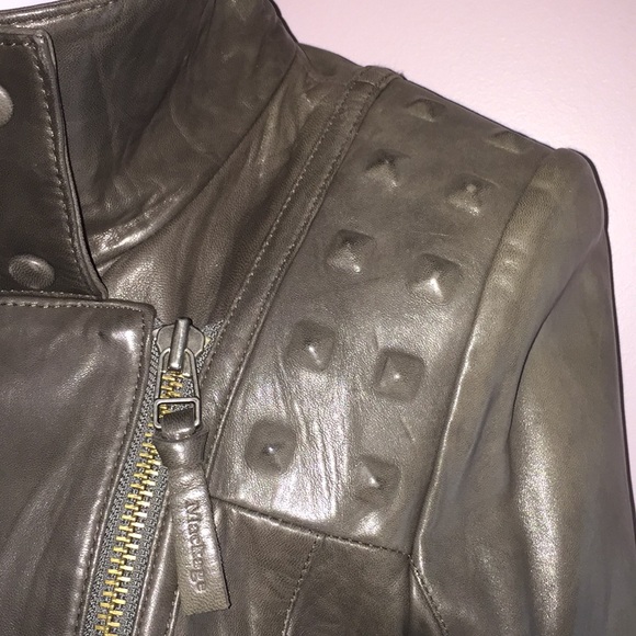 Mackage leather jacket Gunmetal studded shoulders - Picture 7 of 9
